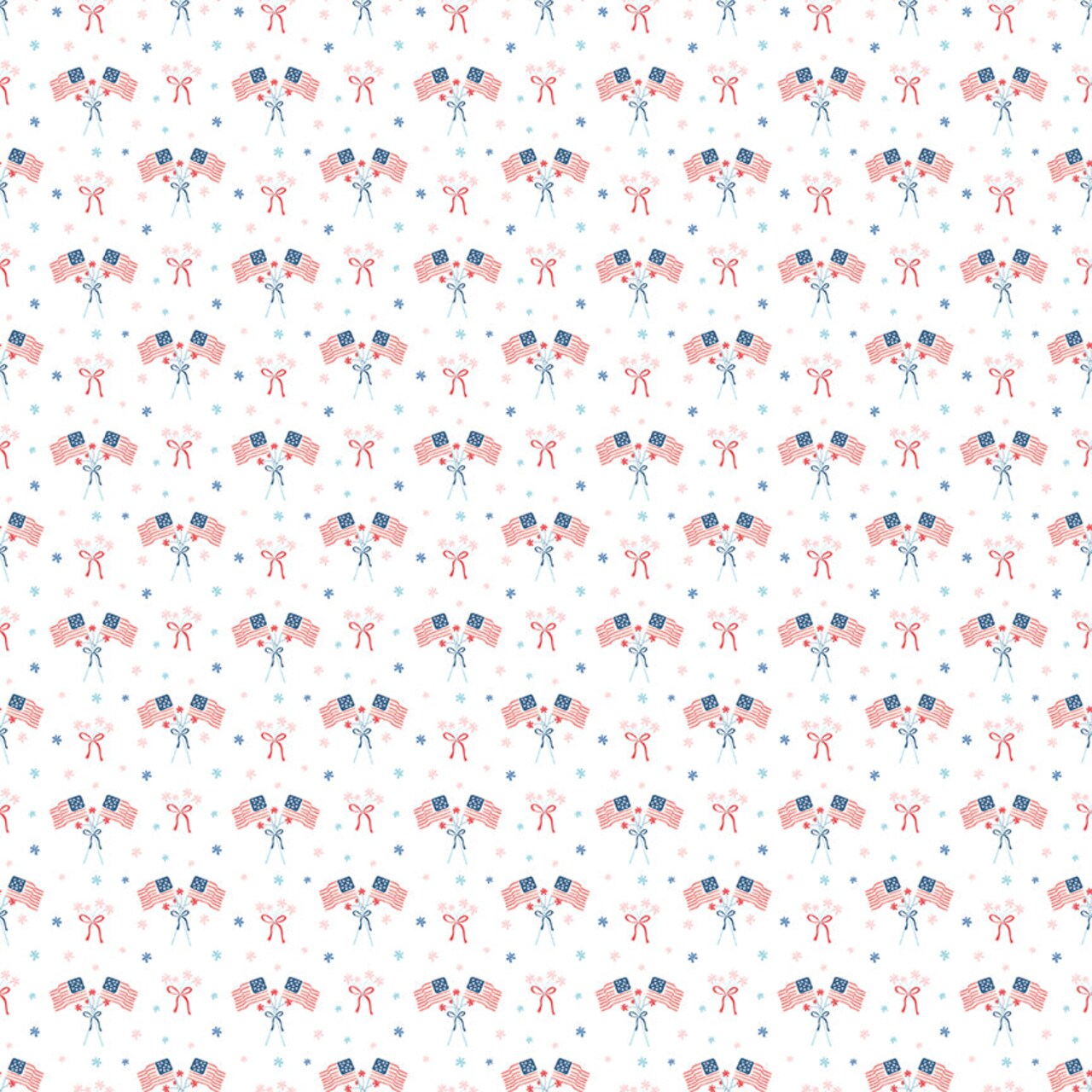 Fabric Riley Blake White Flags Firework Fields by the Quarter Yard C17586-WHITE